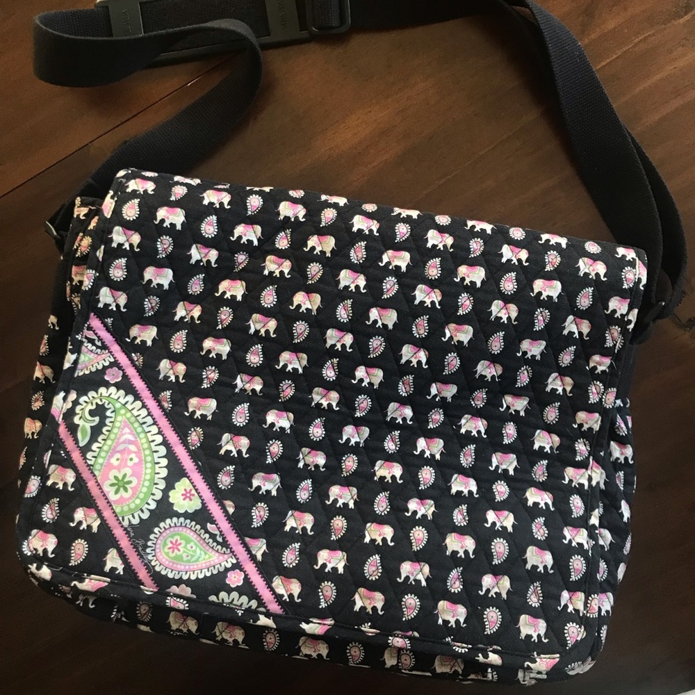 Vera Bradley Pink Elephants Messenger